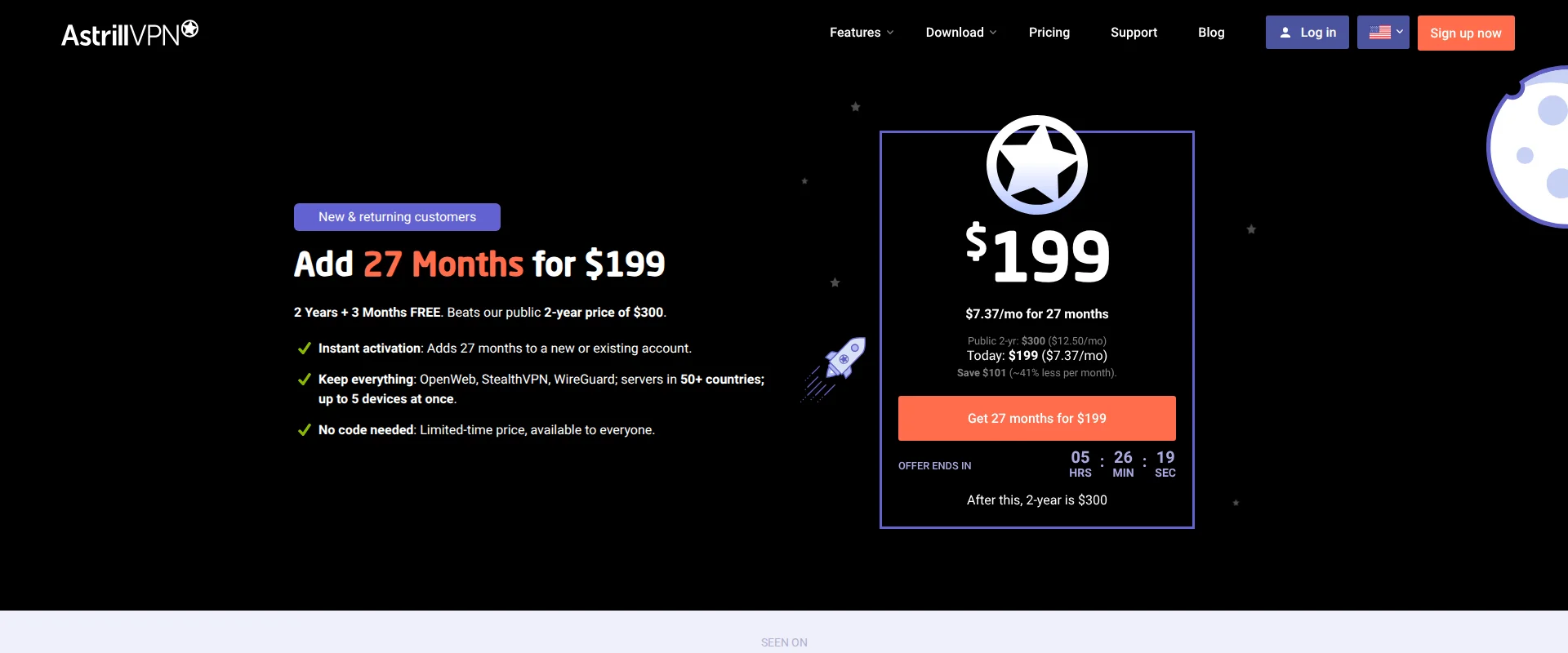 Astrill VPN website screenshot