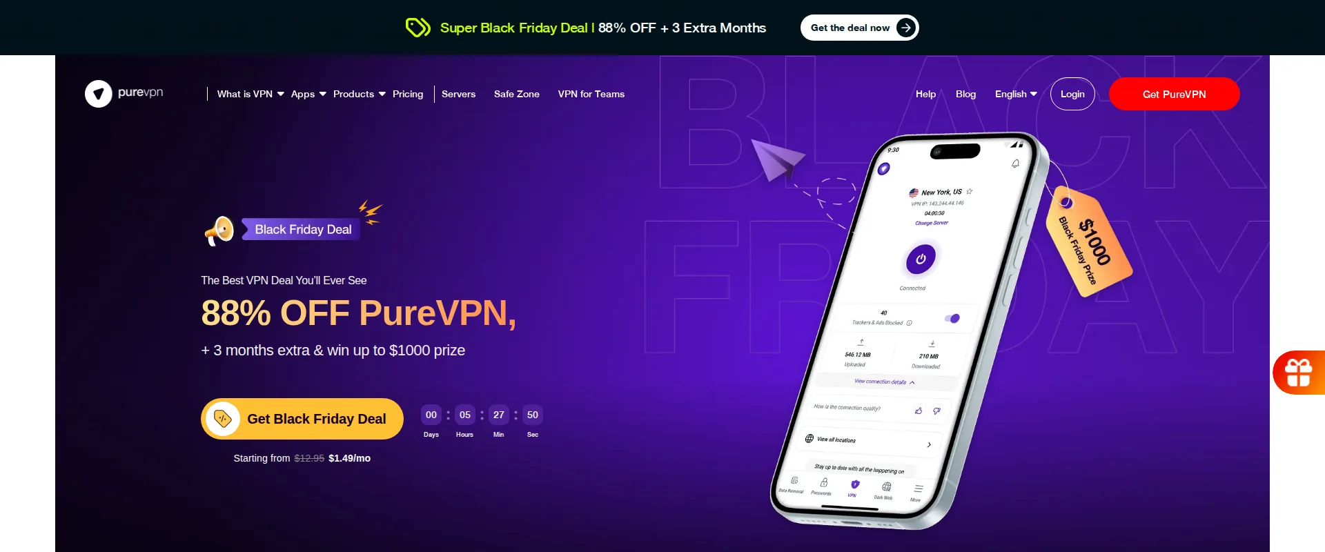 PureVPN website screenshot