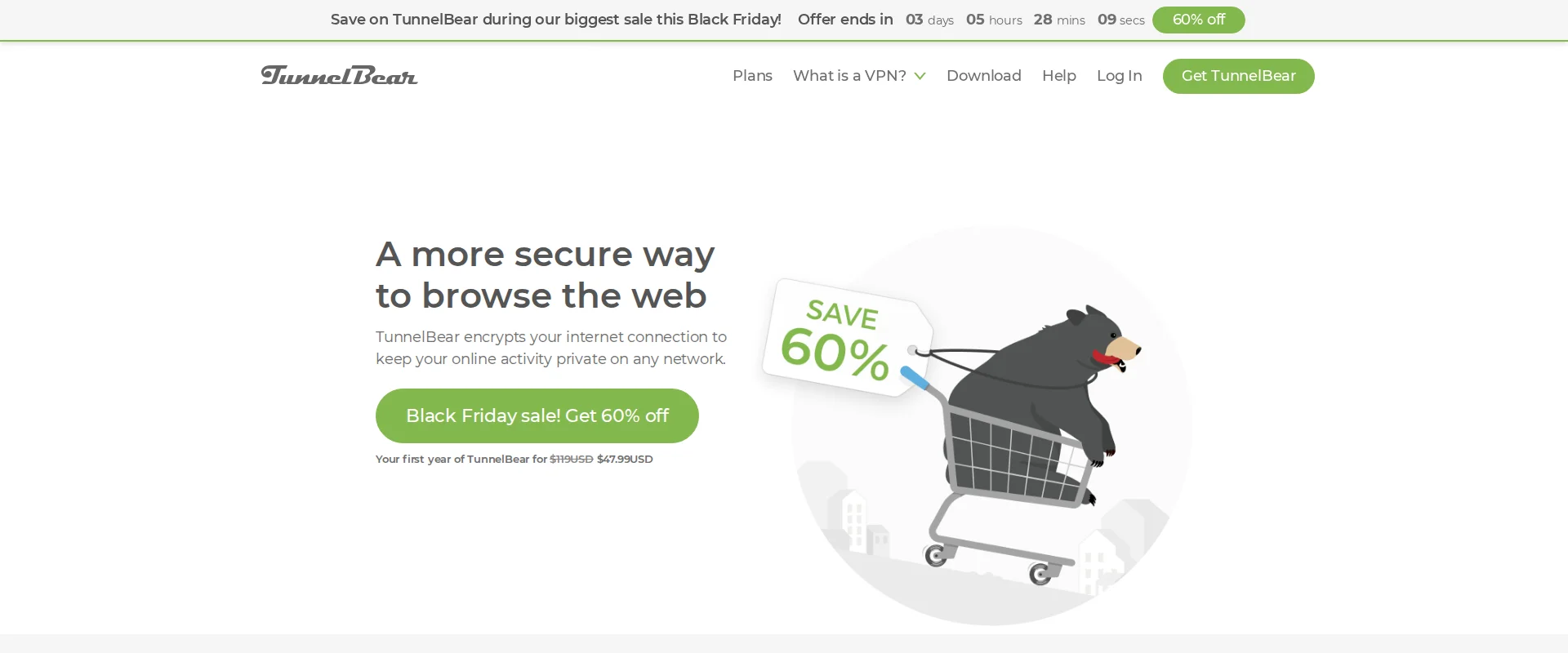 TunnelBear website screenshot