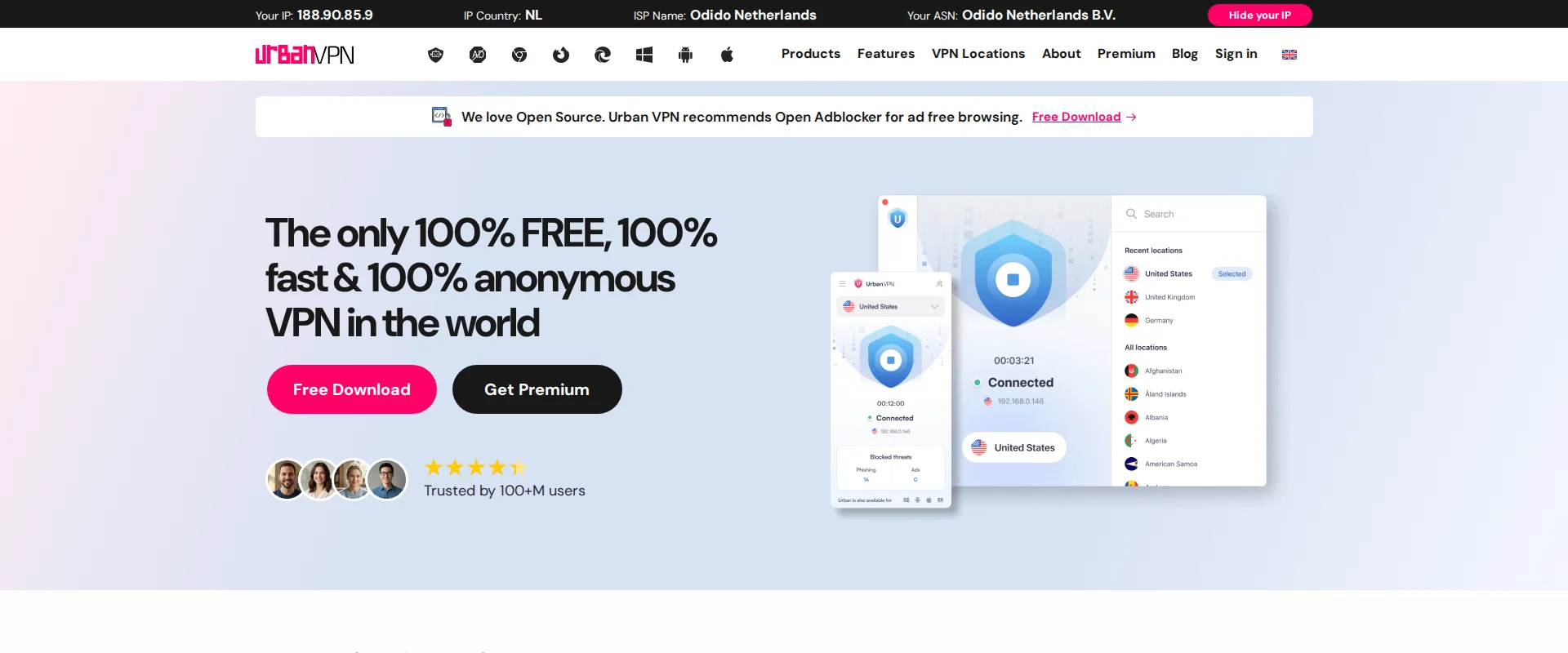Urban VPN website screenshot