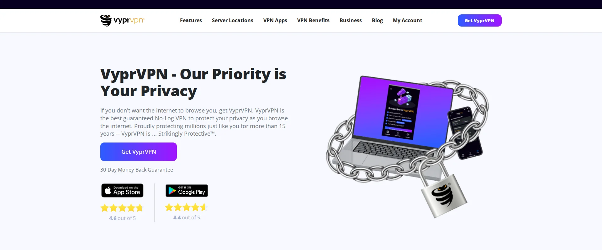 VyprVPN website screenshot