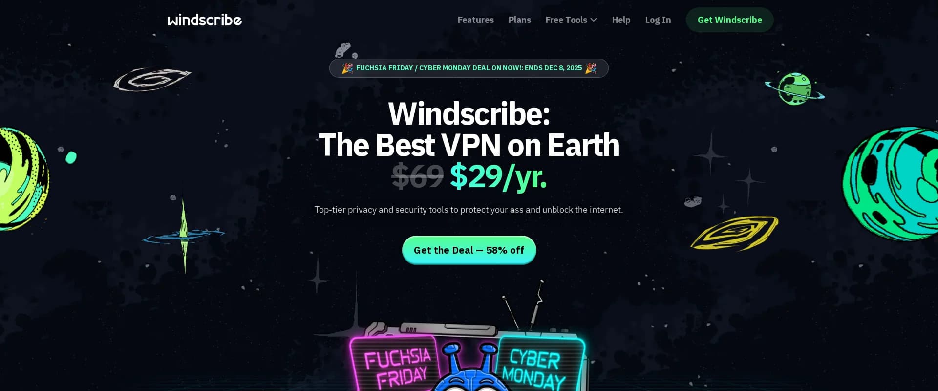 Windscribe website screenshot