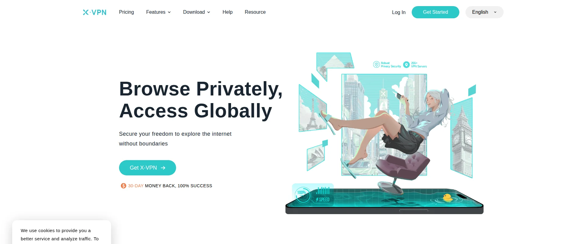 X-VPN website screenshot